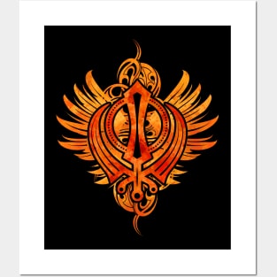 Decorative Sikh Khanda symbol Posters and Art